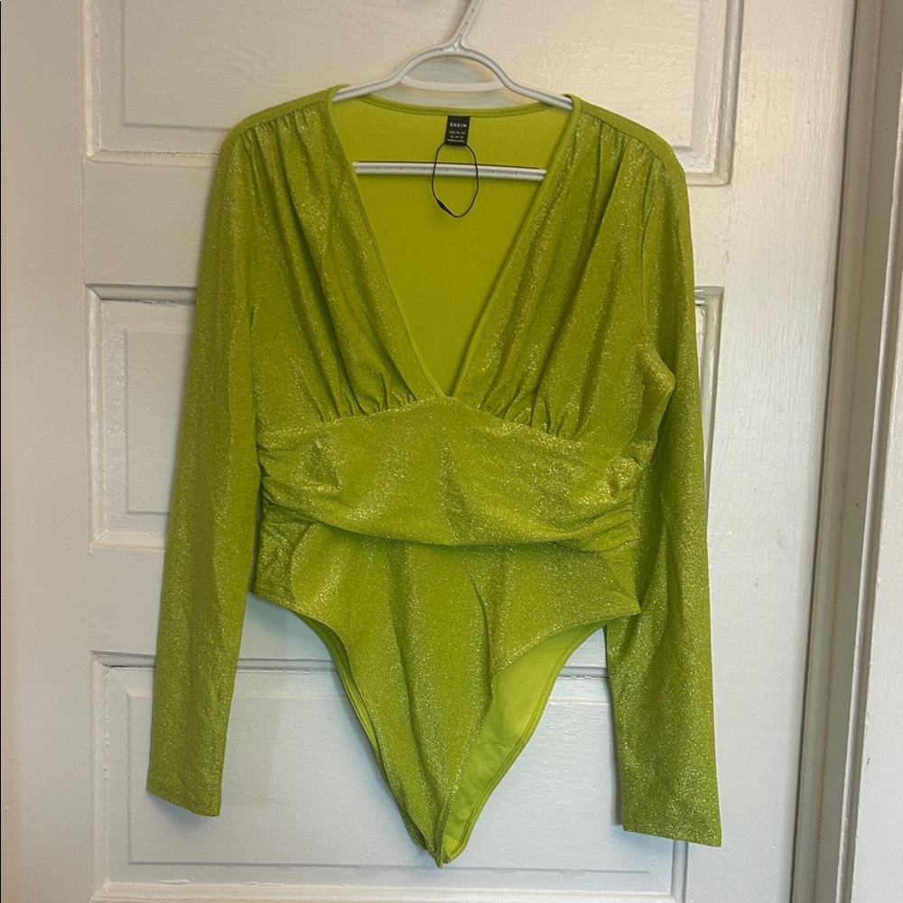 SHEIN Shimmering Lime Green Women’s Bodysuit